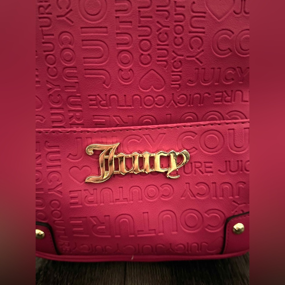 Juicy Couture Fuchsia Pink Mini Logo Backpack with Gold Hardware - Picture 3 of 16